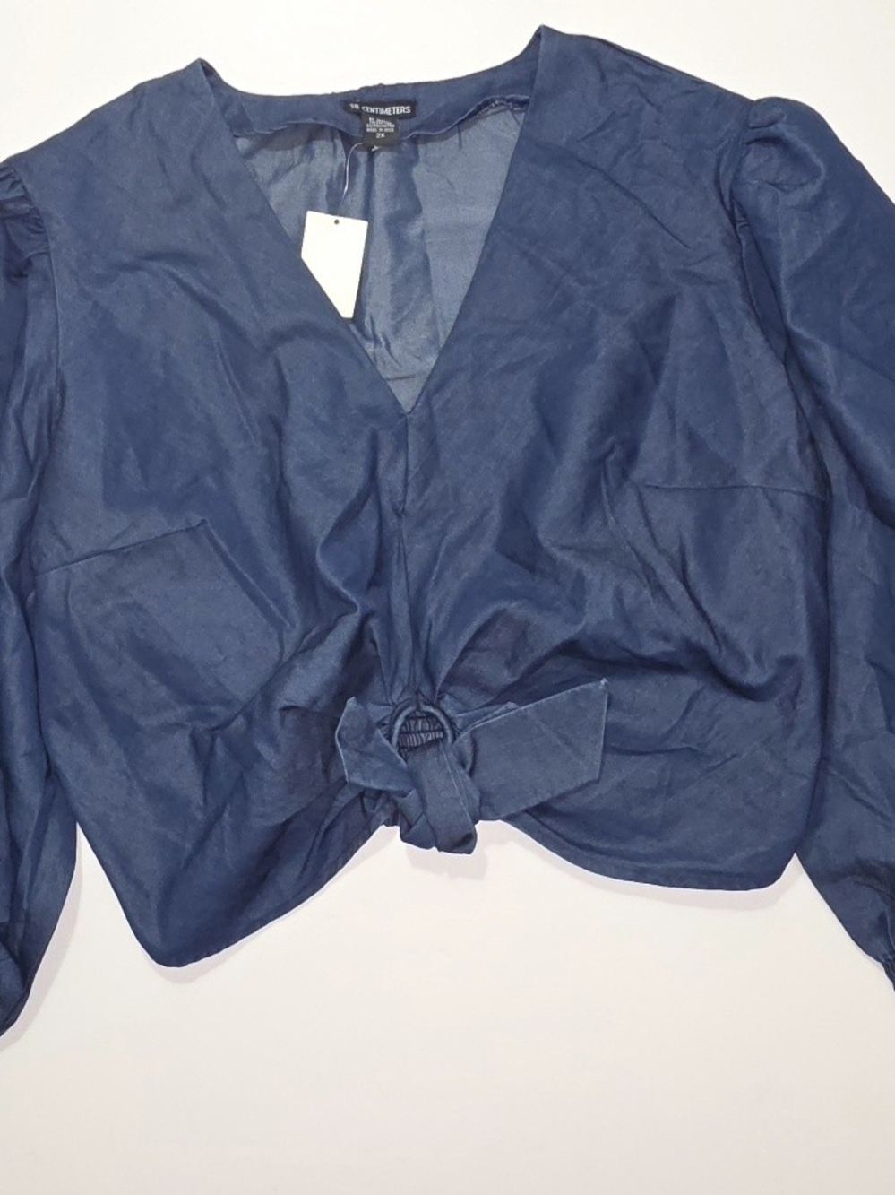 See by Chloe Navy Tie-Front V-Neck Blouse